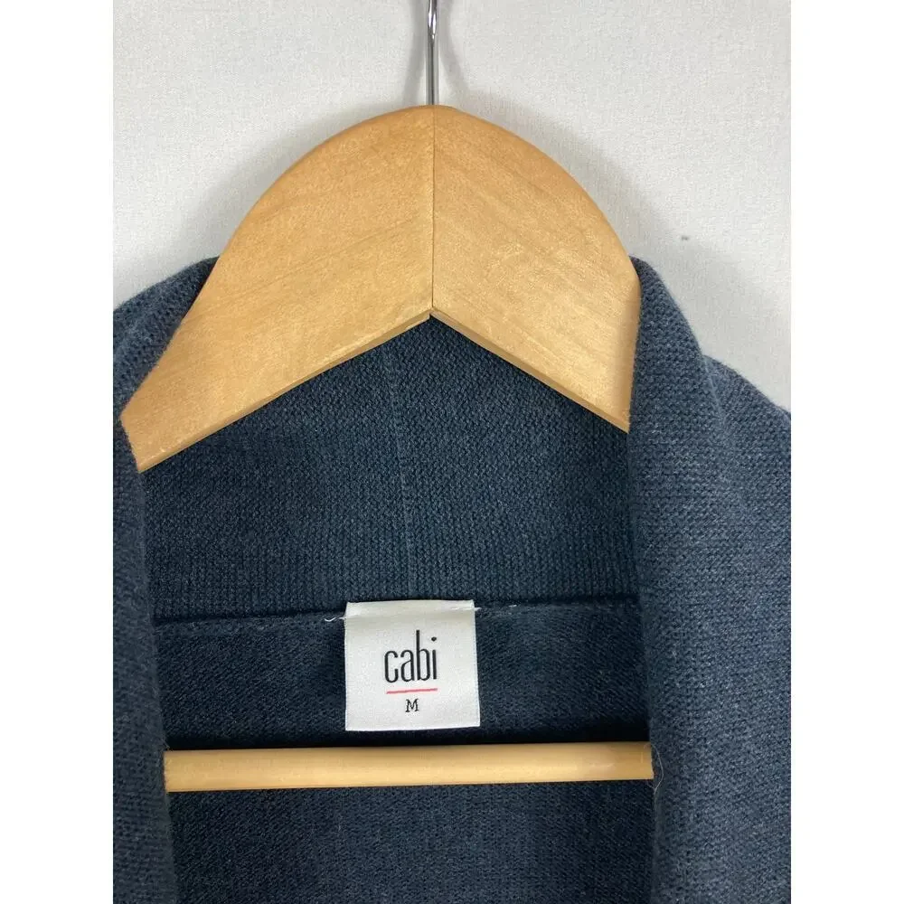 CAbi Victoria Keyhole Knit Cardigan Sweater Black Size Medium